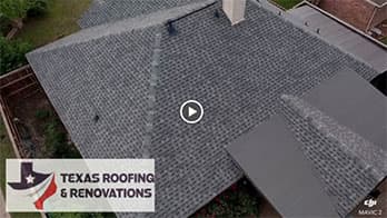 Birds eye view of home repaired by Texas Roofing and Renovations