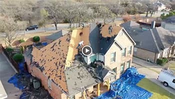 Birds eye view of home repaired by Texas Roofing and Renovations